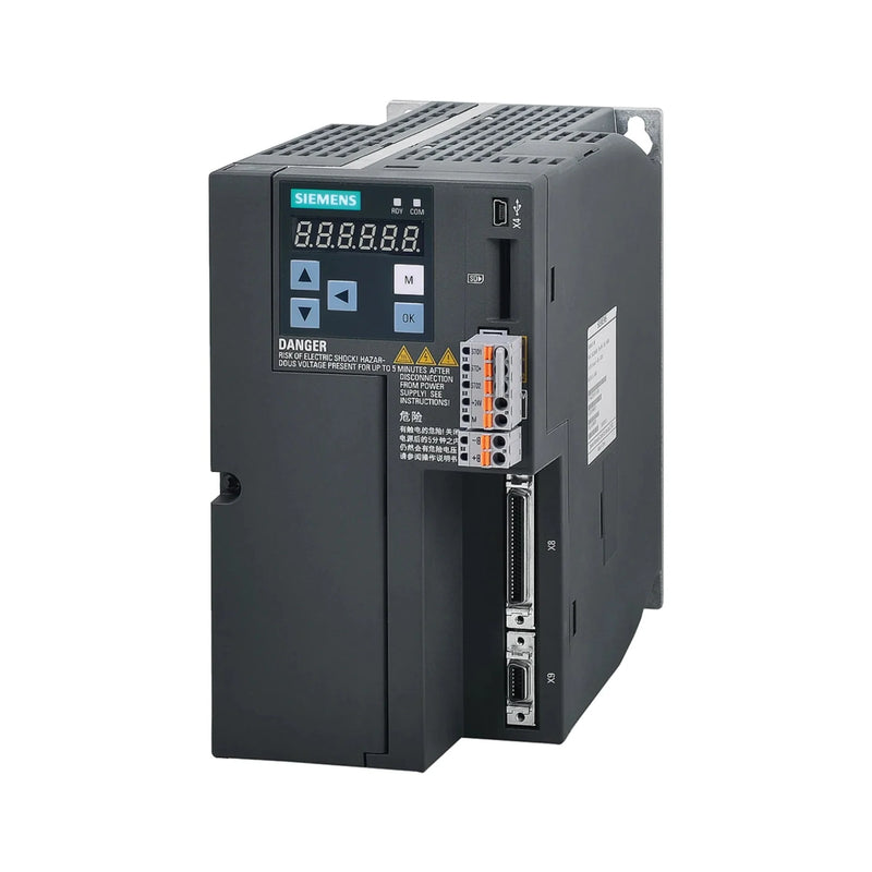 Módulo de potência Siemens 6SL3210-5FE11-5UA0, 400 V, 11 A, para controle de motor industrial.
