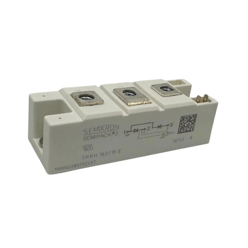Módulo tiristor Semikron SKKH 162/16E 160A 1600V em encapsulamento SEMIPACK 2 para controle industrial.