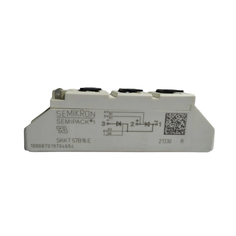 Módulo tiristor/diodo Semikron SKKT 57B/16E 55A 1600V em encapsulamento SEMIPACK 1 para controle industrial.