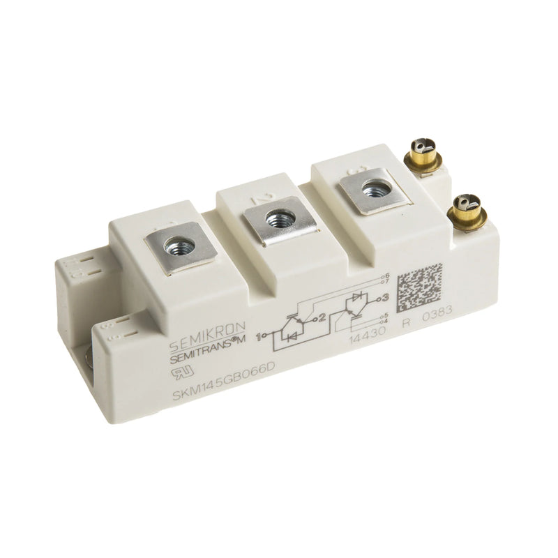 Módulo IGBT Semikron SKM145GB066D 145A 600V em encapsulamento SEMITRANS 2 para aplicações industriais