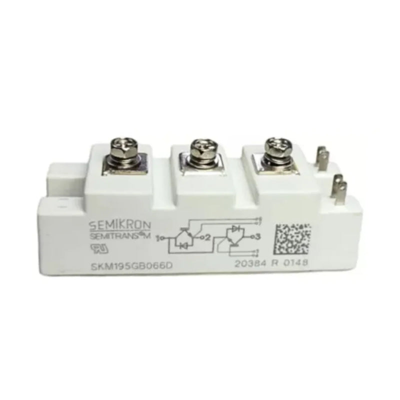 Módulo IGBT Semikron SKM195GB066D 195A 600V em encapsulamento SEMITRANS 2 para aplicações industriais